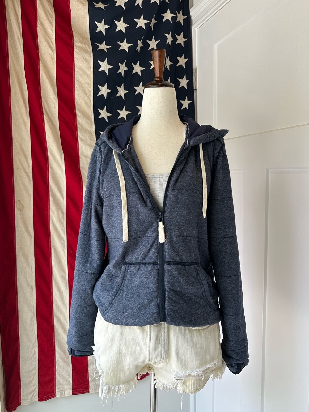 🌊 Surfside Supply Co. Quilted Full-Zip Hoodie 🌊 Medium M